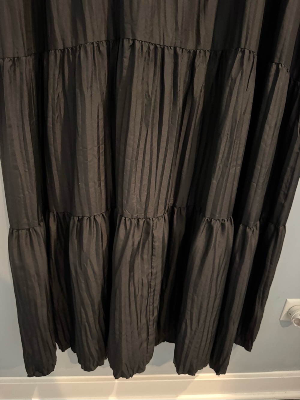 Eileen Fisher Jewel Plisse Silk Midi Dress in Black, Size 2X - Picture 8 of 13